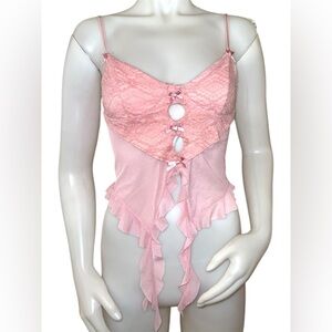 Elegant Pink Lace Camisole
